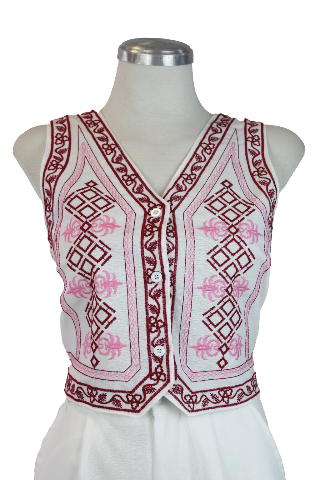 GYF280 Conjunto Chaleco Bordado Con Short