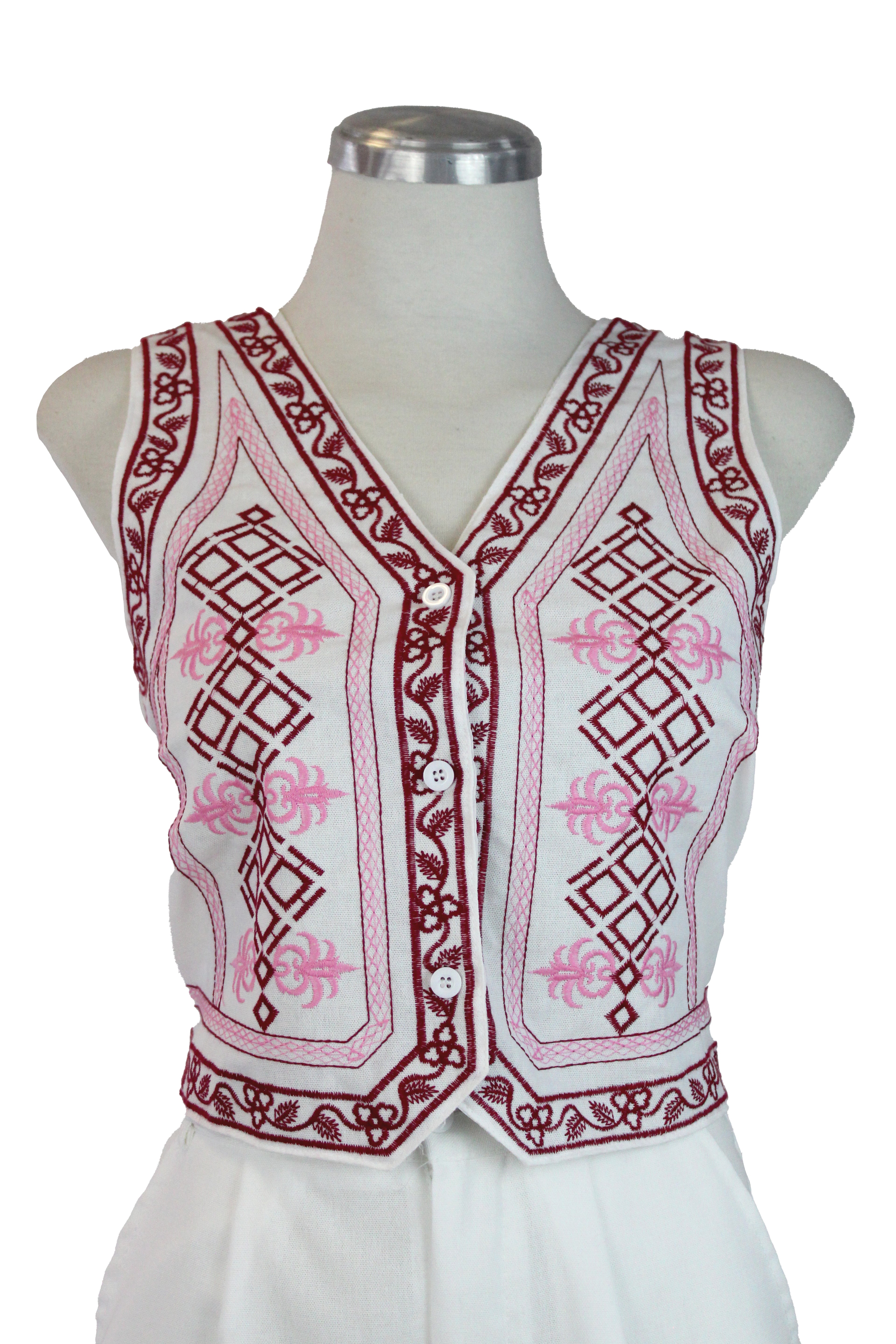 GYF280 Conjunto Chaleco Bordado Con Short