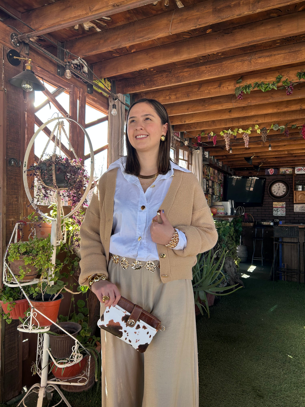 25362 Camisa Corta Cuello Sport Botones Dorados