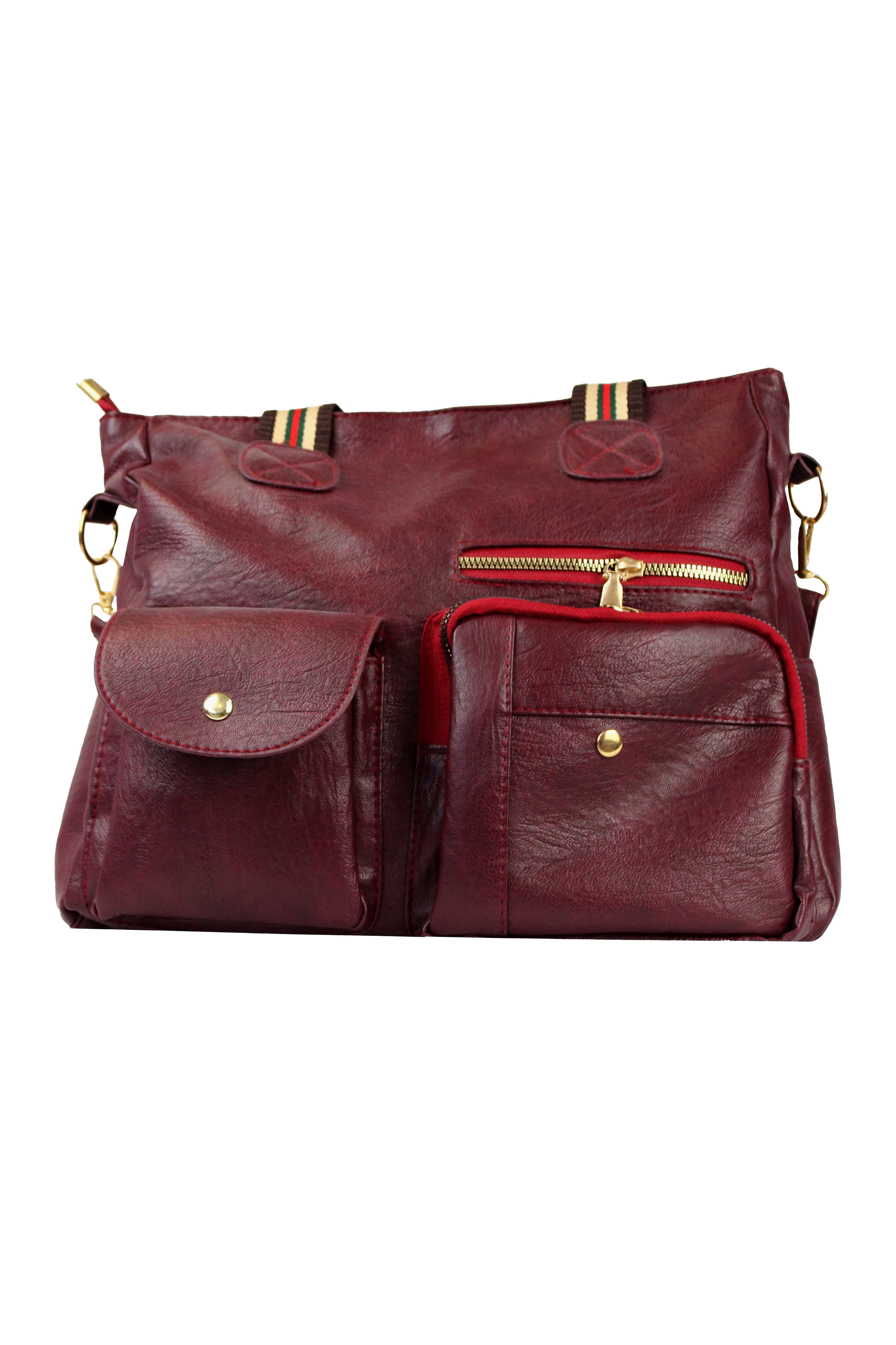 Z23 Bolsa Guinda Maletin Zipper y 2 Bolsas en Frente