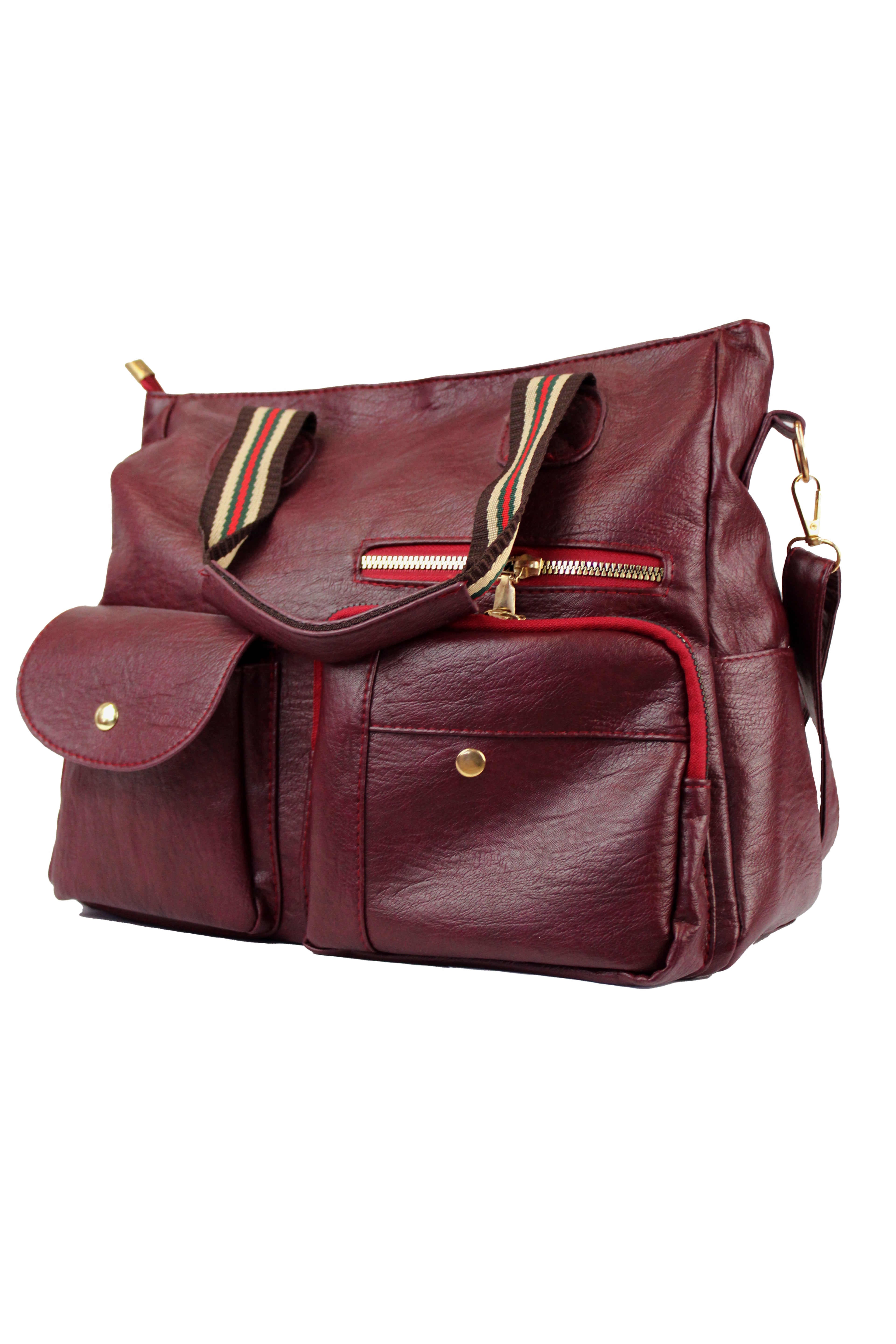 Z23 Bolsa Guinda Maletin Zipper y 2 Bolsas en Frente