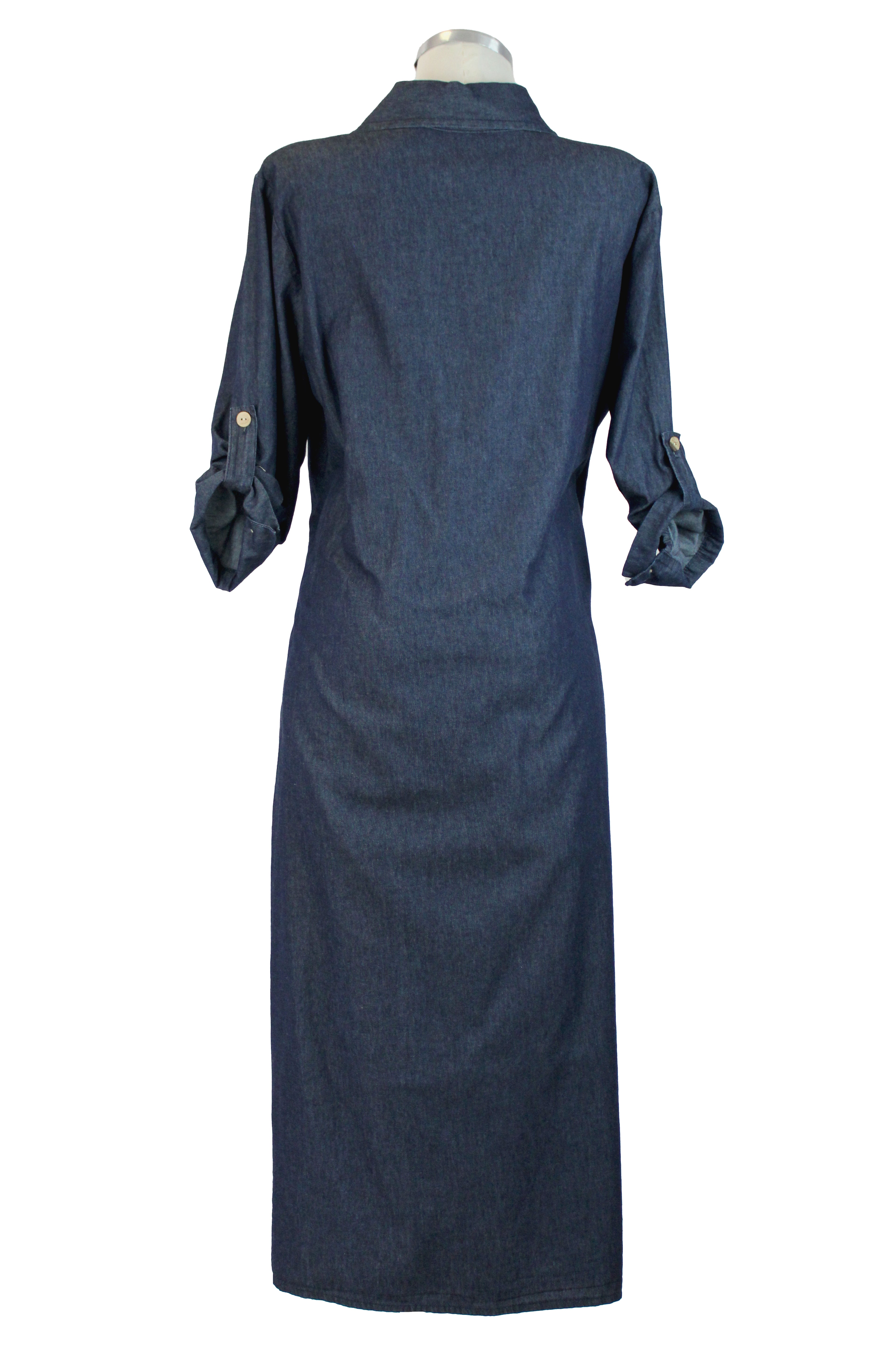 332 Vestido Mezclilla Botones Tipo Madera