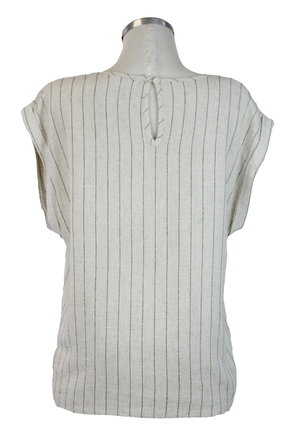 71732 Blusa Lisa Con Lineas Verticales Sin Mangas