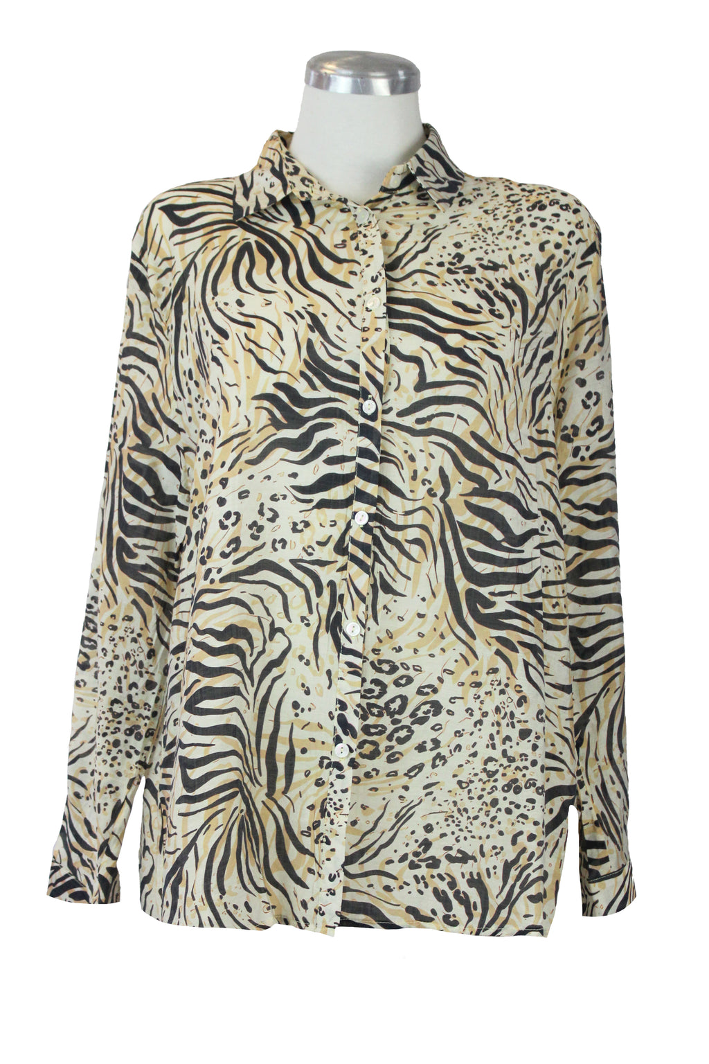 FW2498Camisa rayón Animal Print