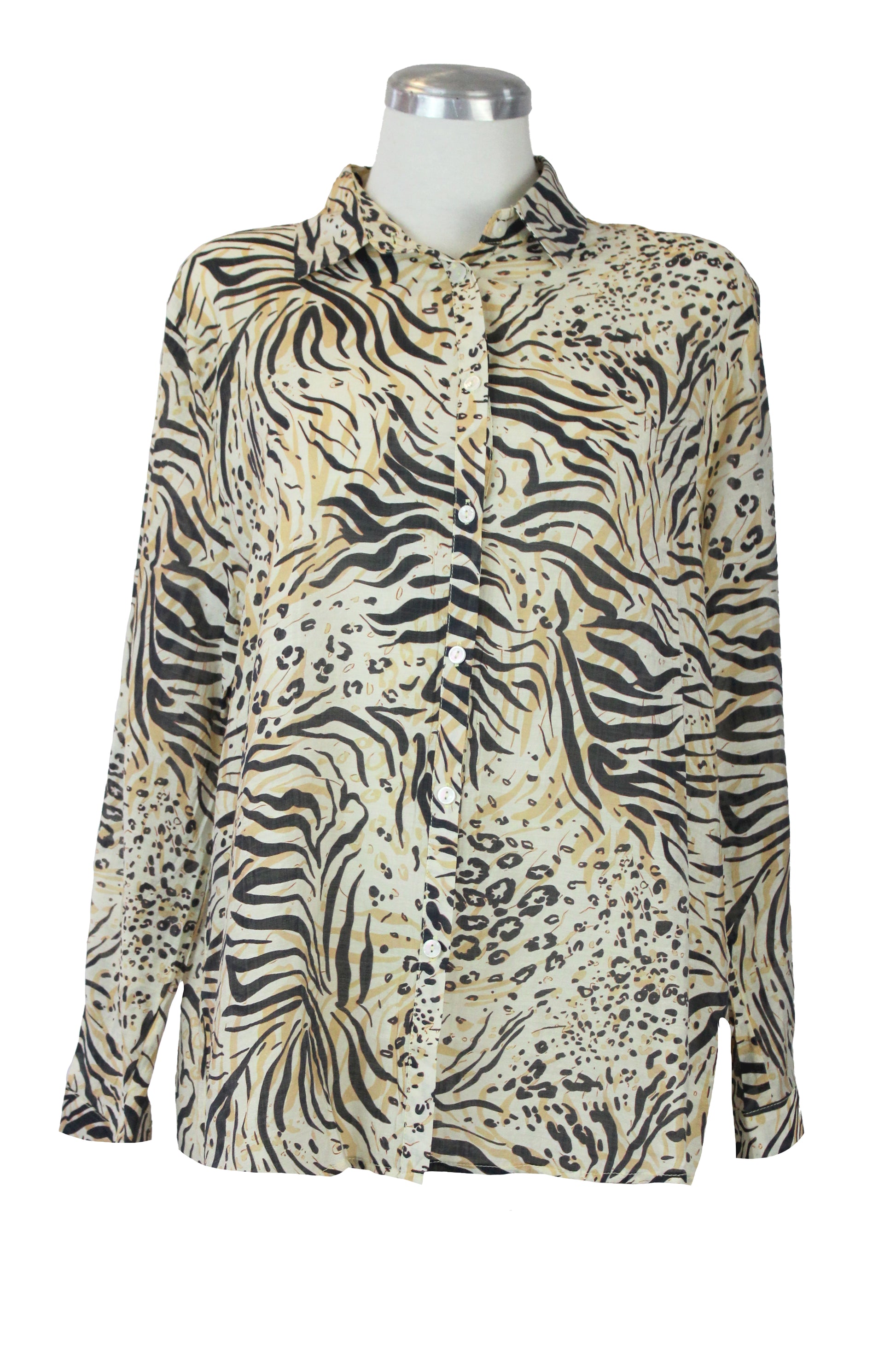 FW2498Camisa rayón Animal Print