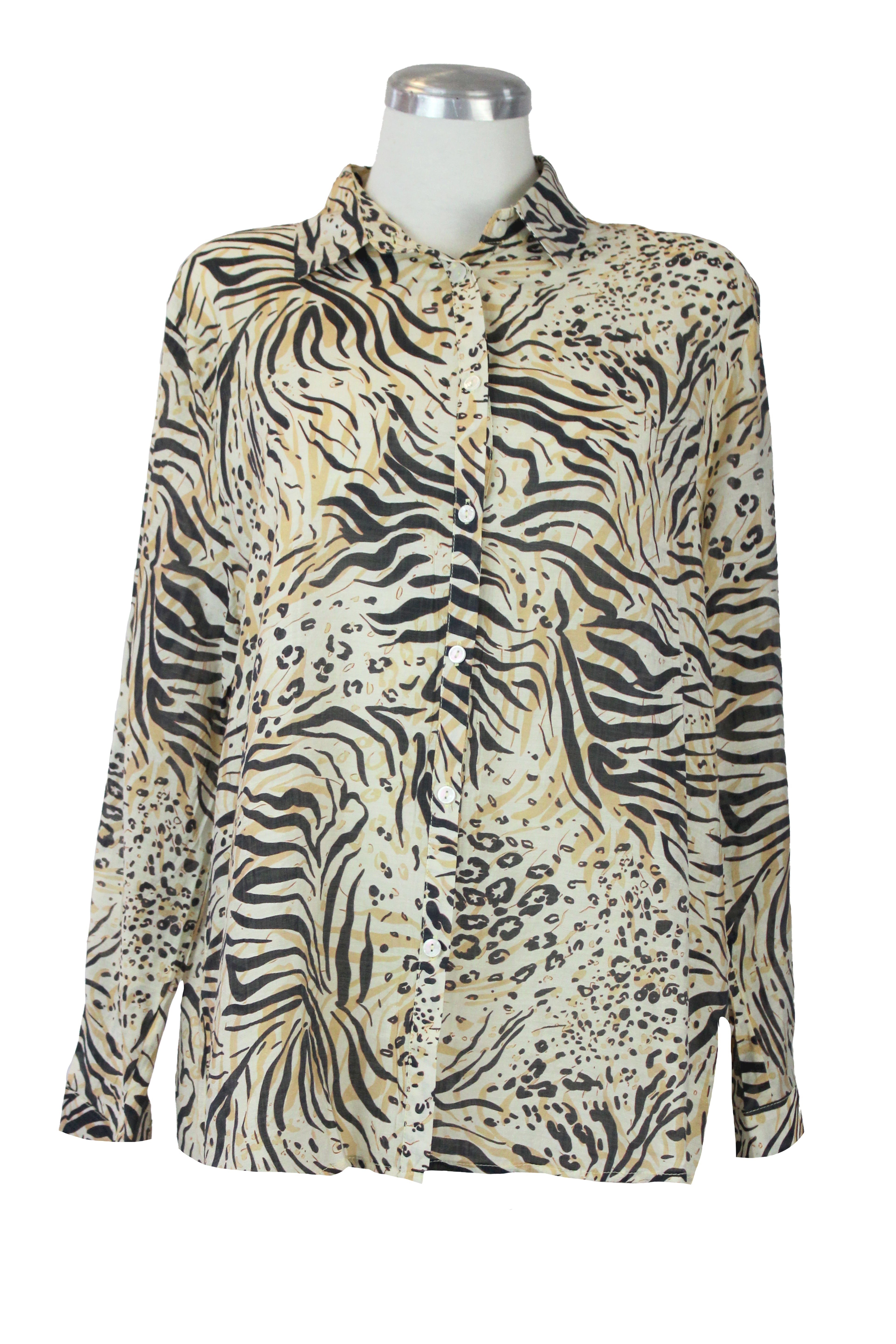 FW2498Camisa rayón Animal Print