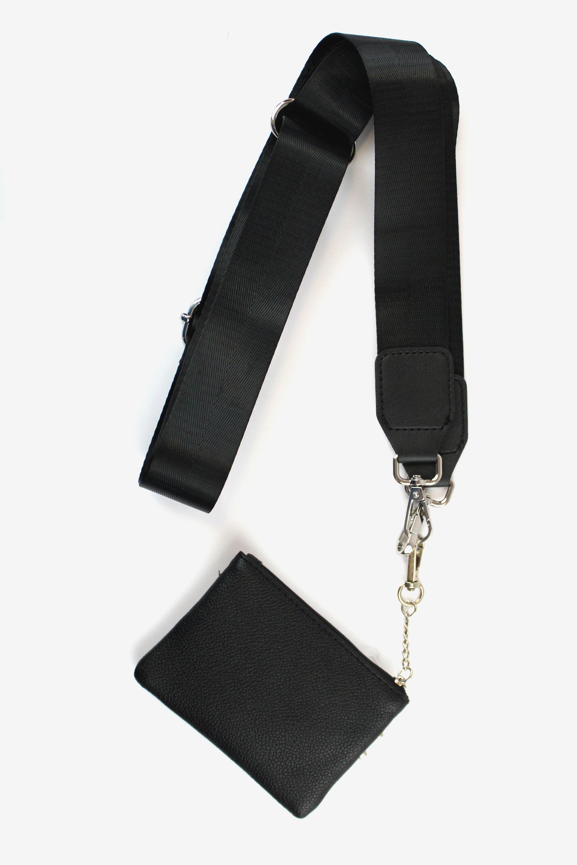 K732 Cartera Negra Mini Con Correa Ajustable