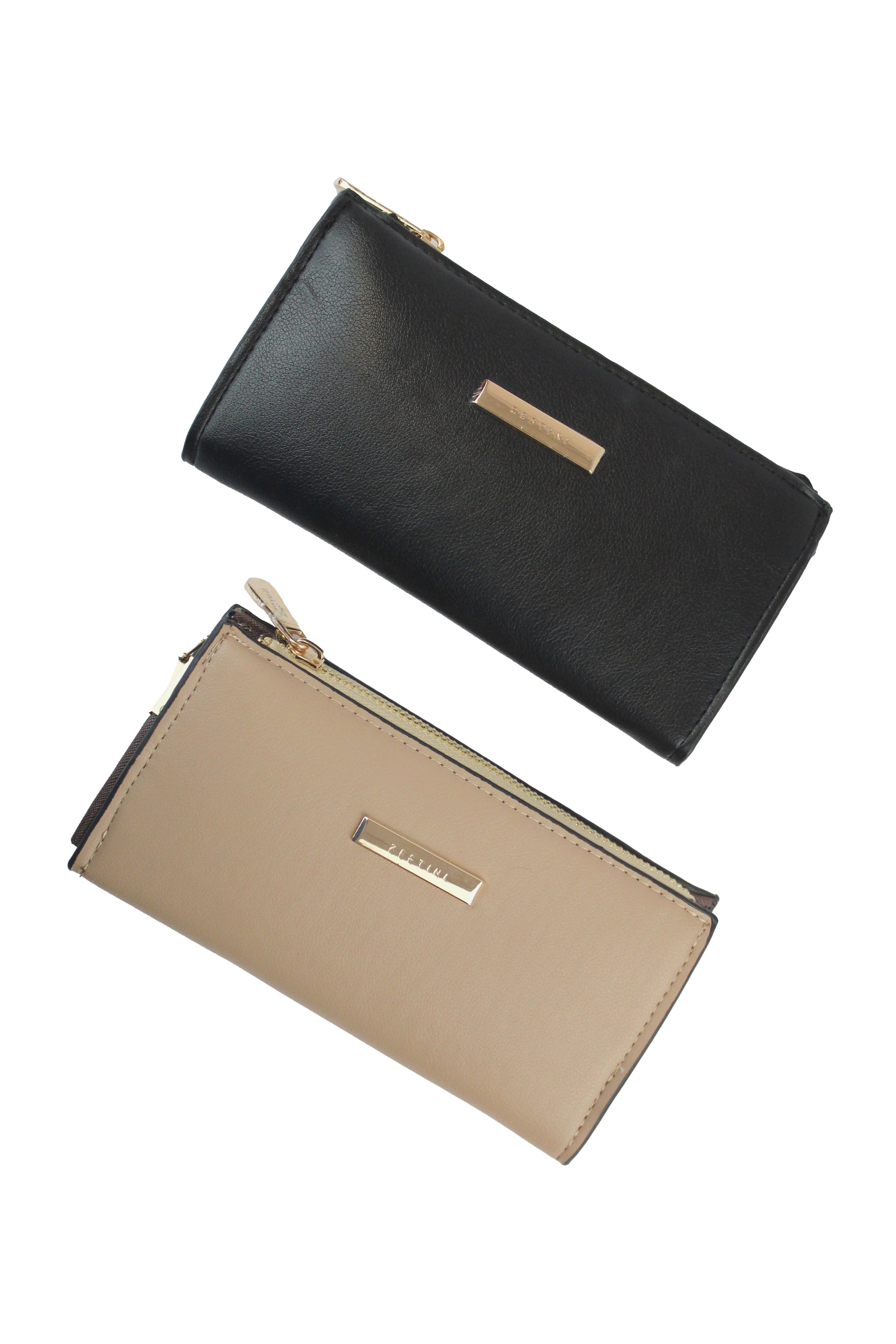 DEUX3012 Cartera Larga Lisa Zipper Trasero