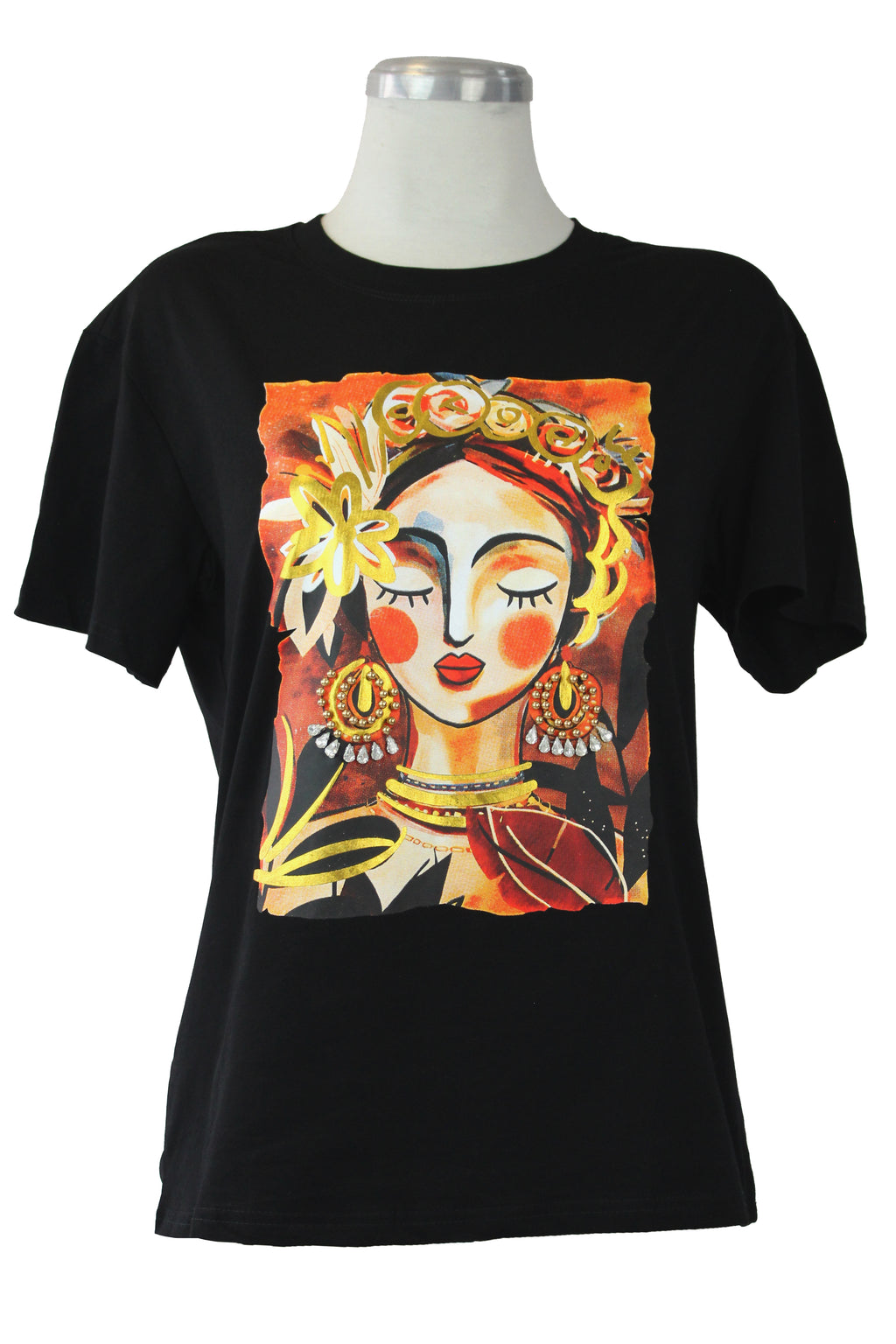 M5563 Blusa Con Estampado Mujer C/Piedra