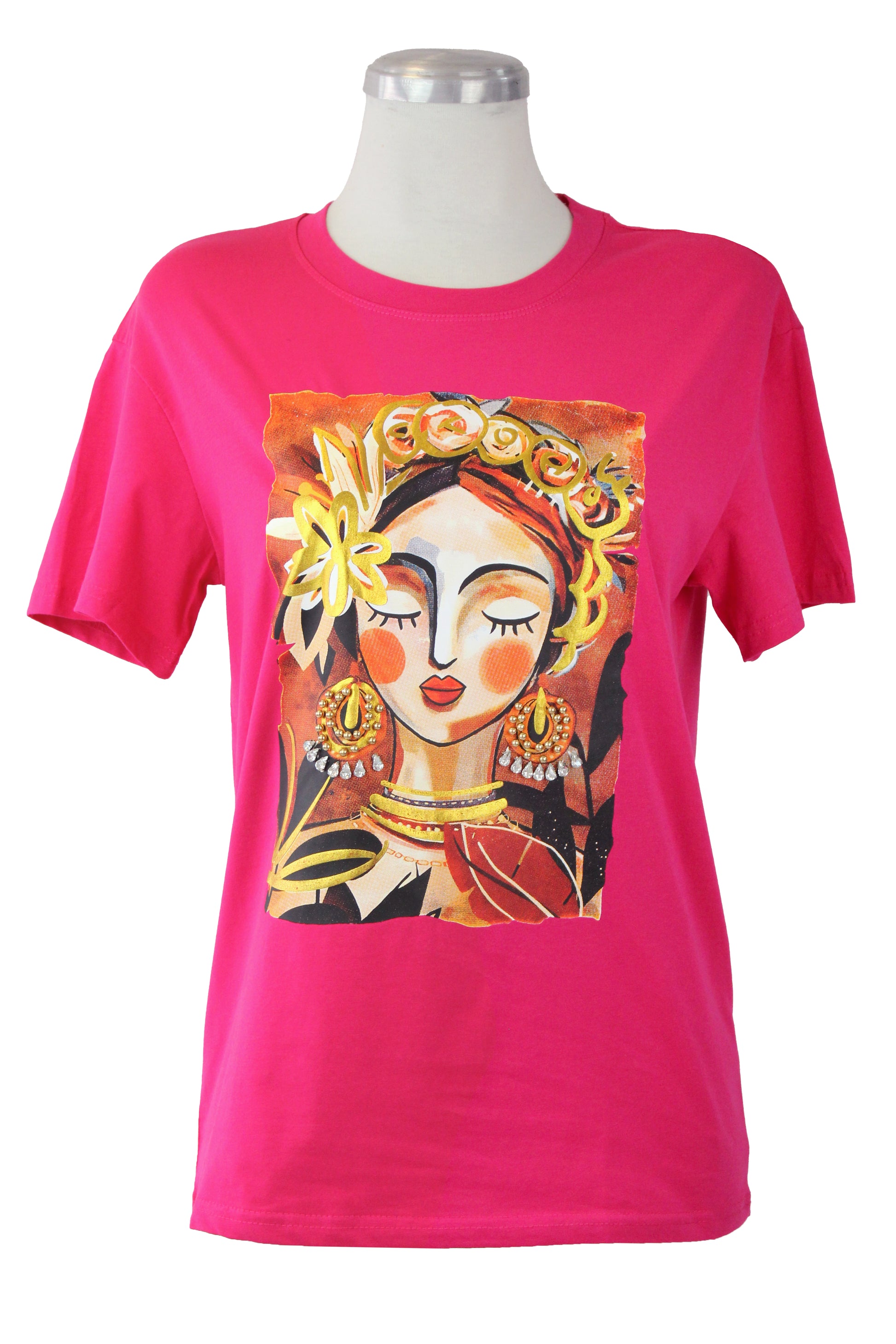 M5563 Blusa Con Estampado Mujer C/Piedra