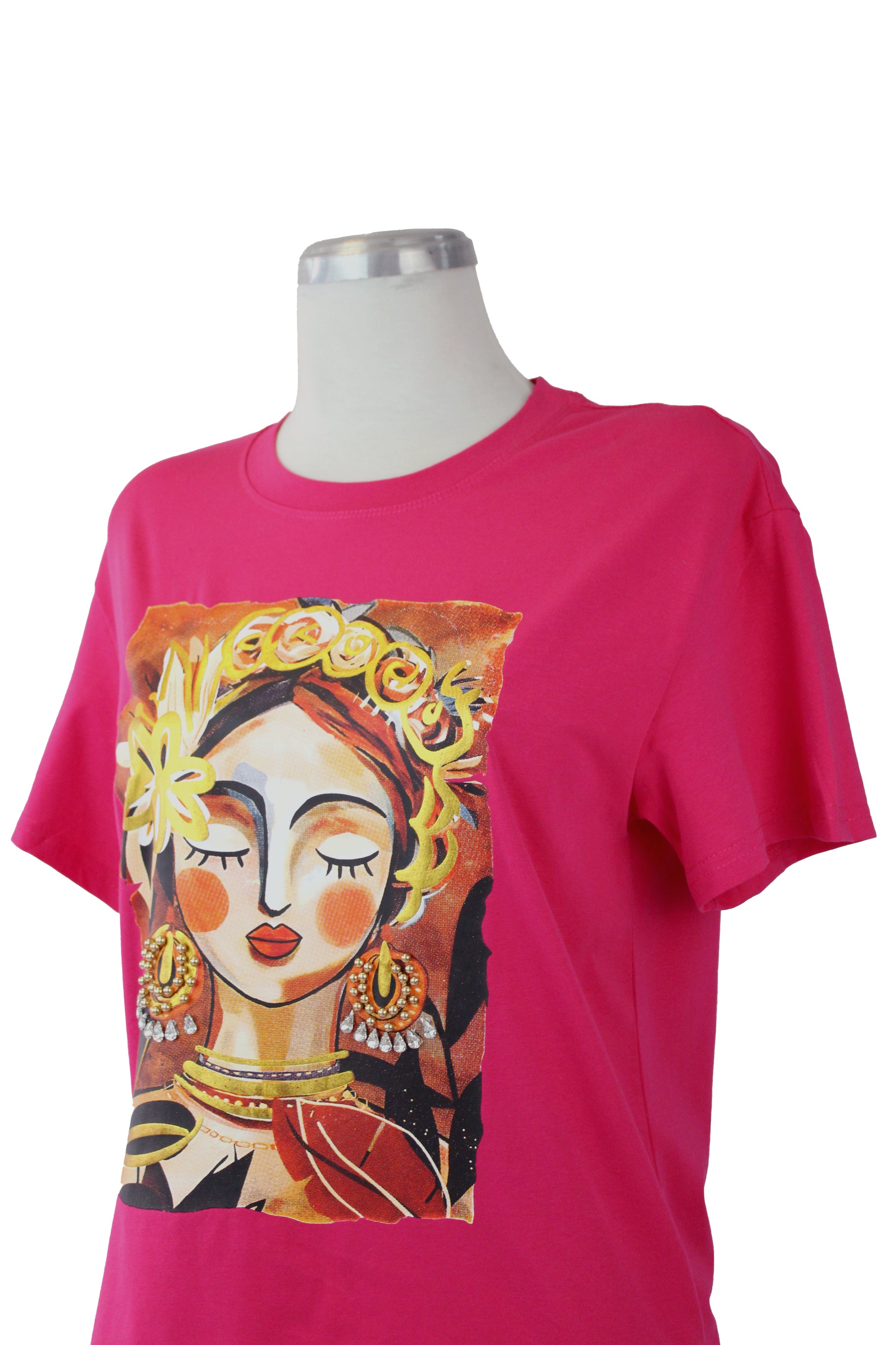 M5563 Blusa Con Estampado Mujer C/Piedra