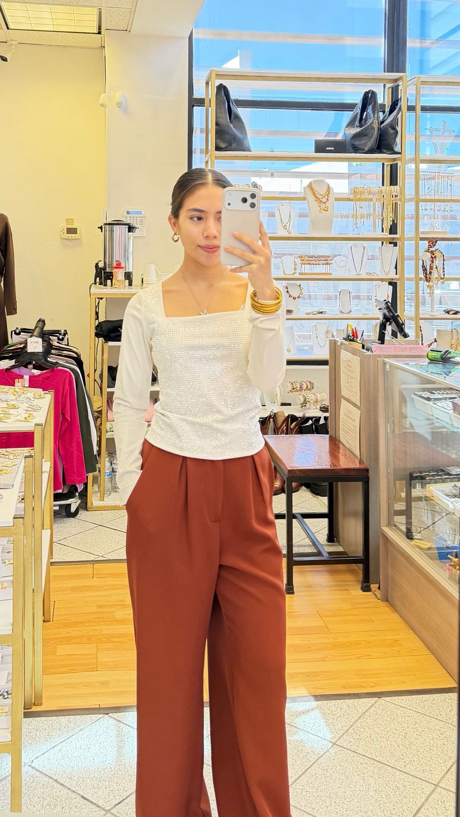 4153BLJ Pantalón Recto con Pinzas