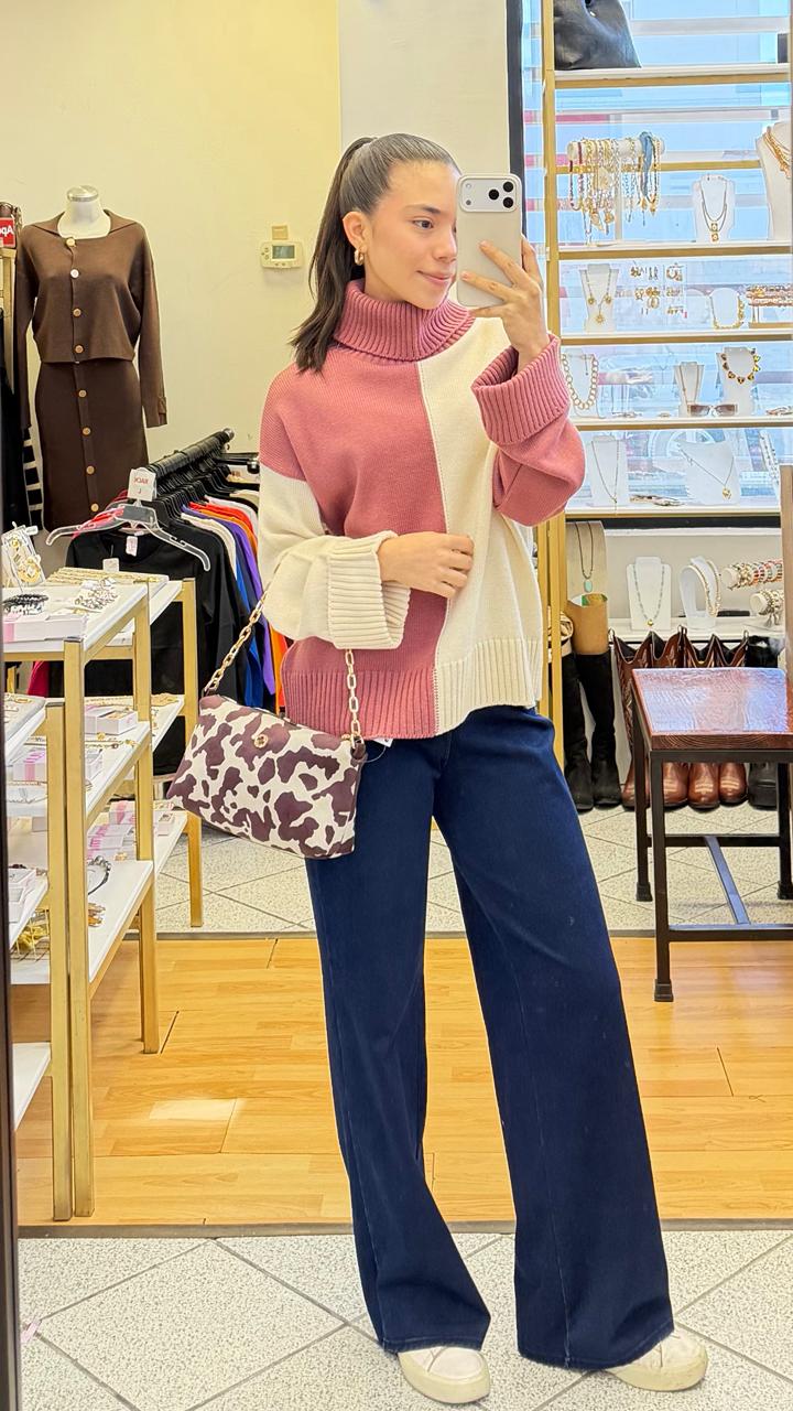 T3678 Pantalón Tipo Mezclilla con Pretina Ancha