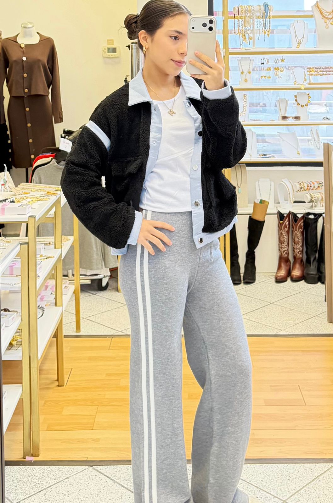 11198 Pantalonera Tejida Rayas Laterales