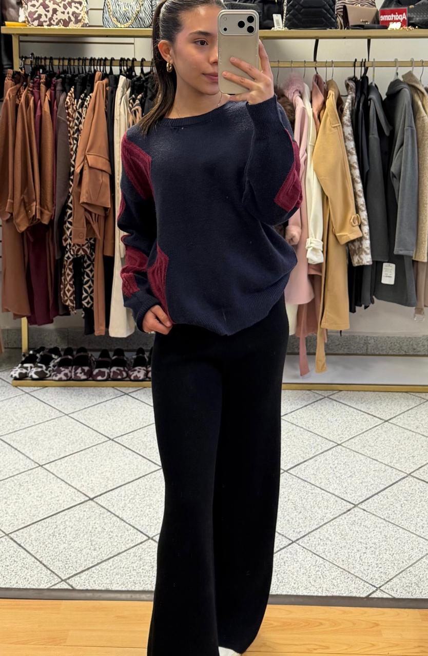 JR1651 Suéter Mangas y laterales Bordados