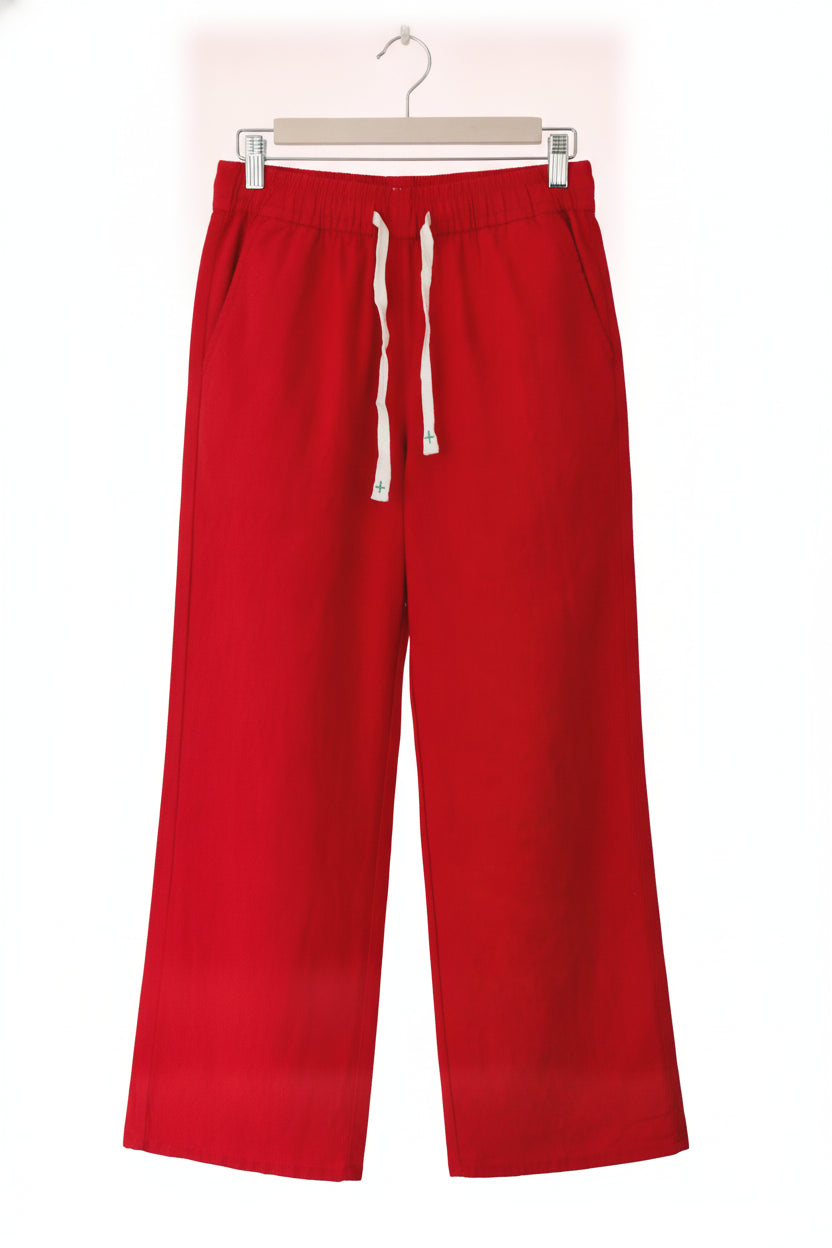 BQ1080-14 Pantalón Recto Lino con Elástico