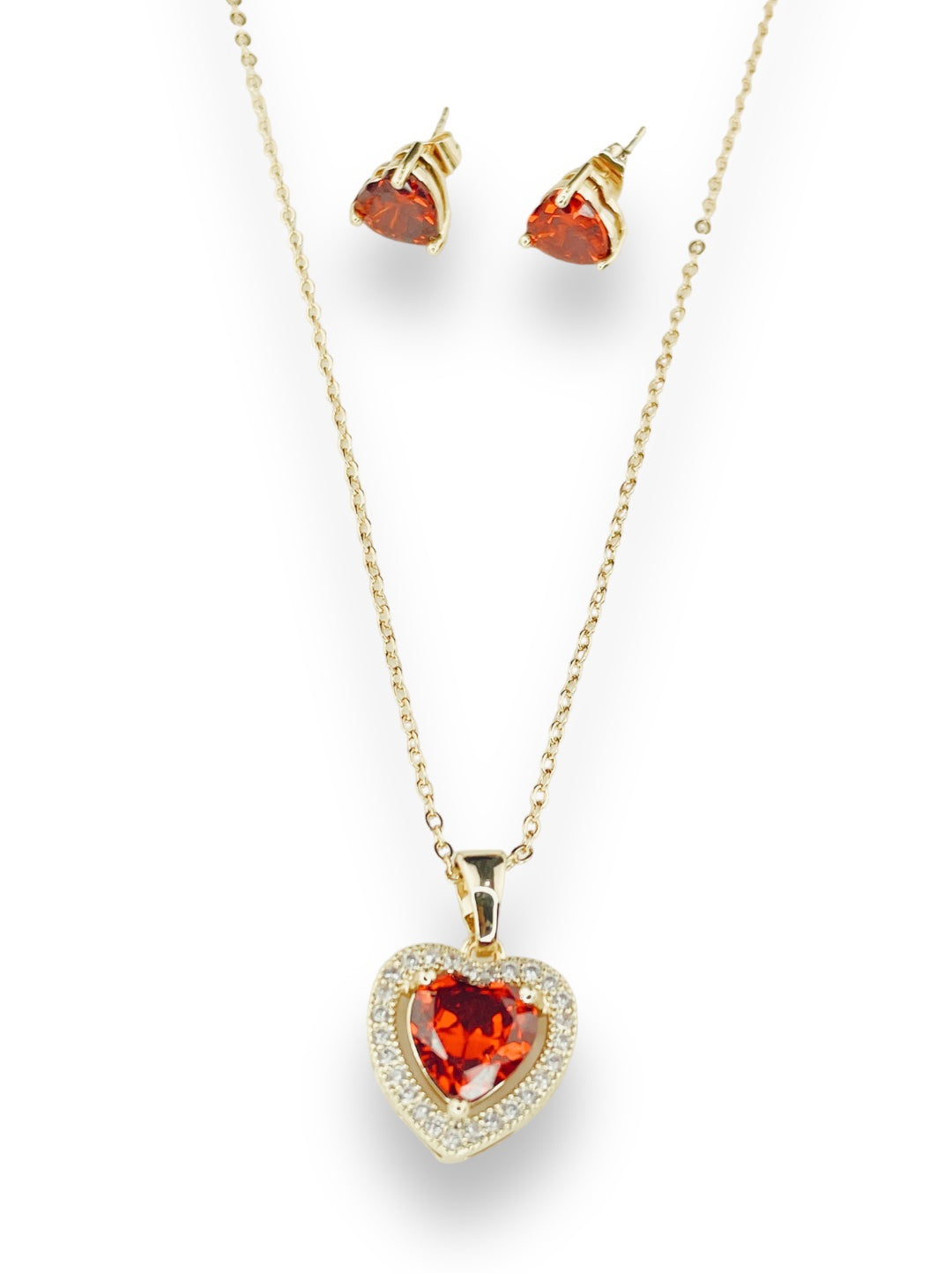 Set Corazon Brillos Cristal Rojo 54407