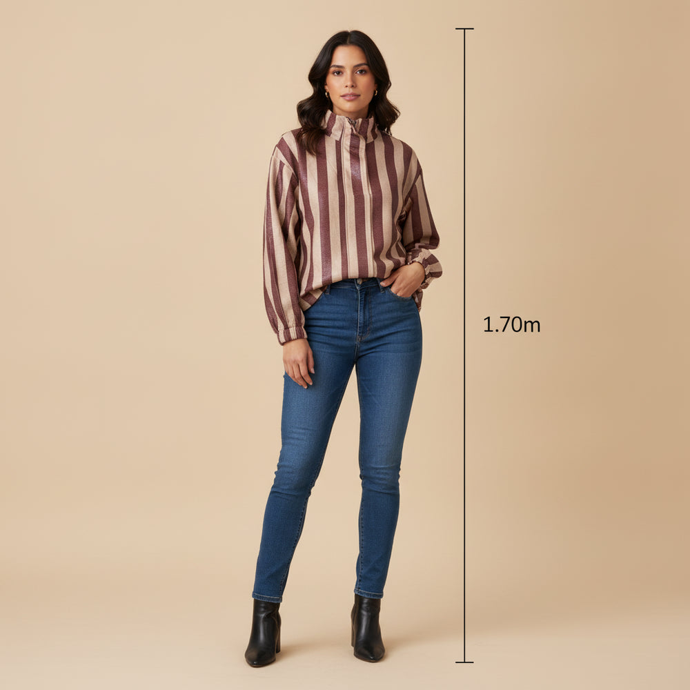 Chaqueta Rayada YM- AC-0048-8