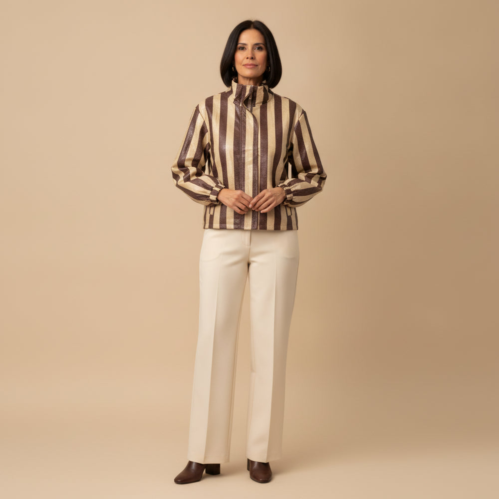 Chaqueta Rayada YM- AC-0048-8