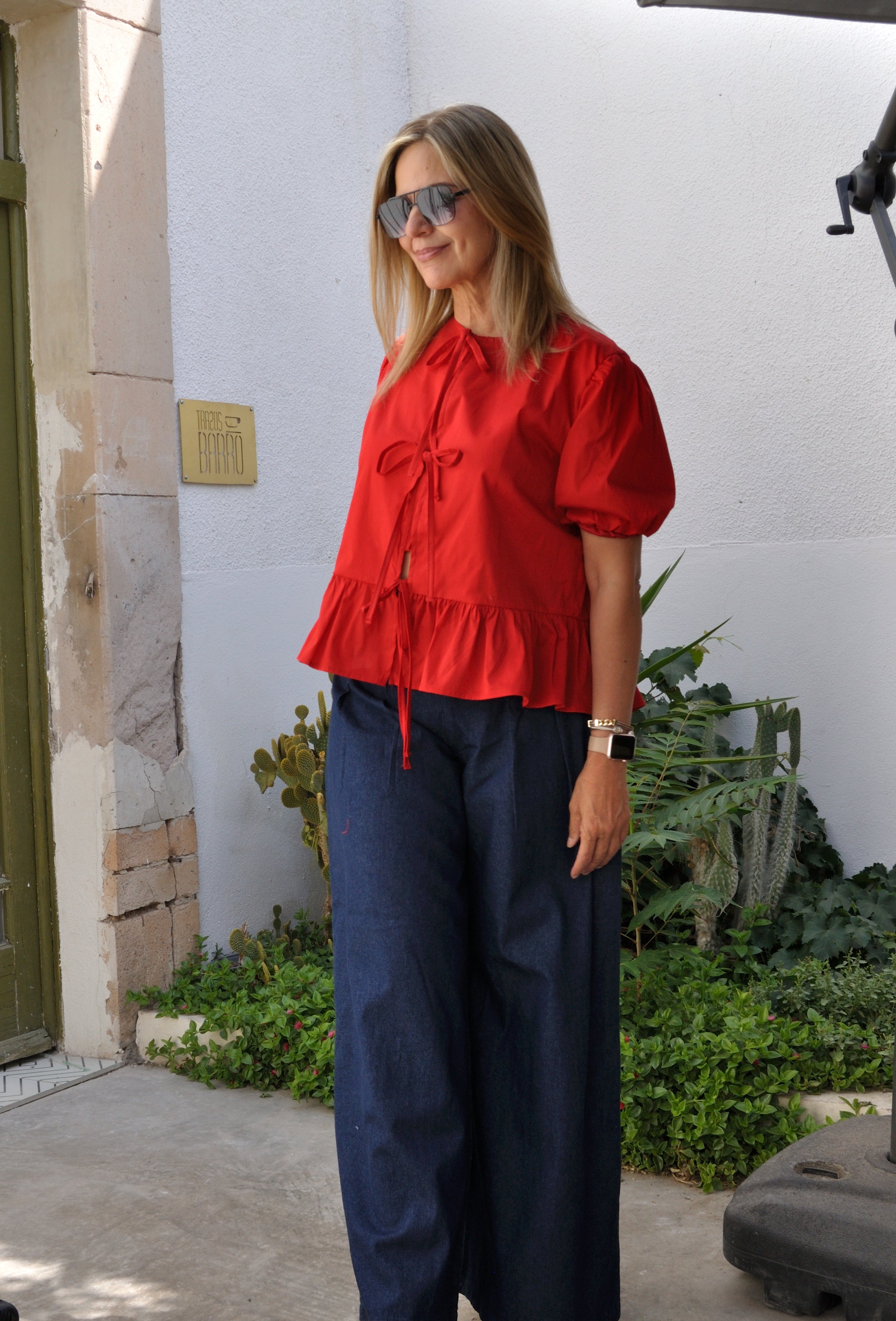 38391 Pantalón Tipo Mezclilla Acampanado