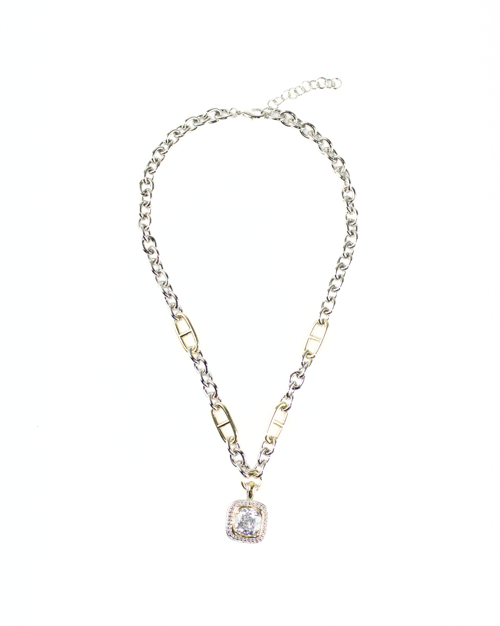 2603 Cadena con dije piedra cuadrada