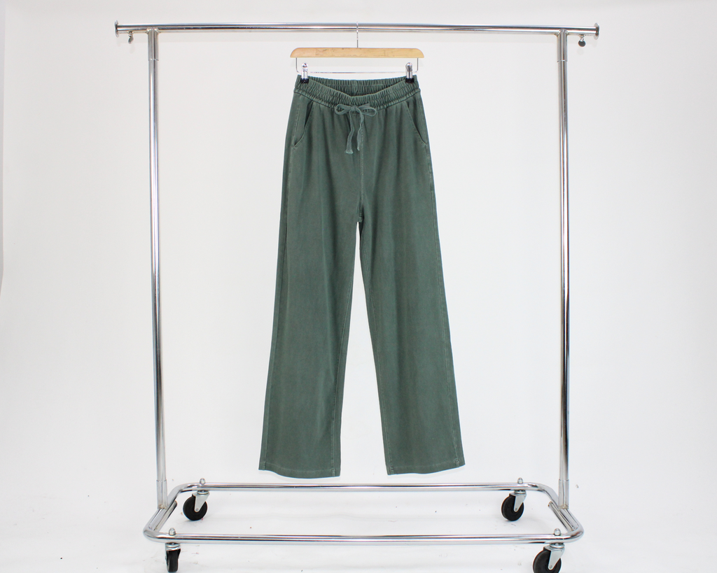 91790 Pantalón Elastico Jareta Pierna Ancha Bolsa Diagonal