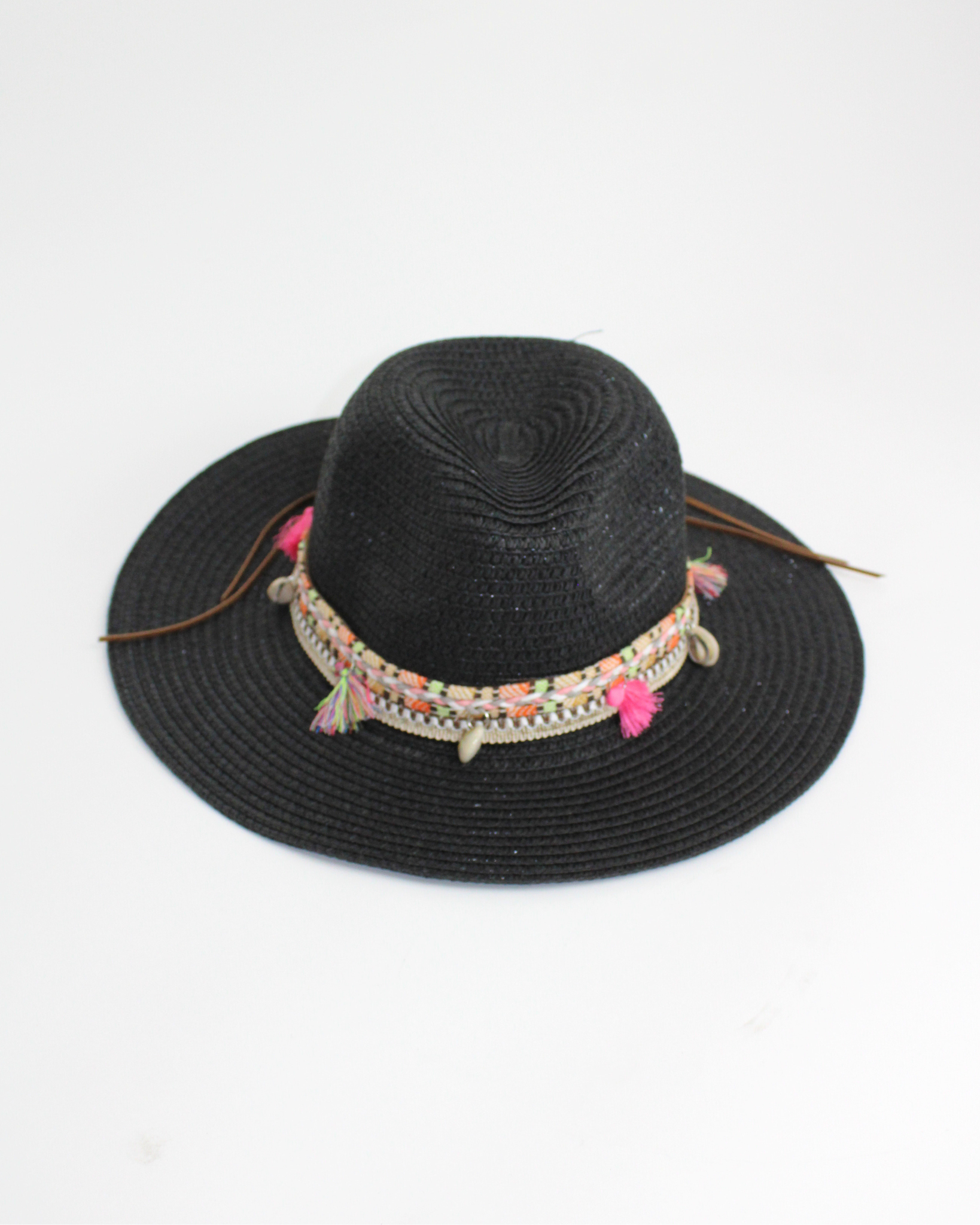 FH1187 Sombrero toquilla con motatas y conchas