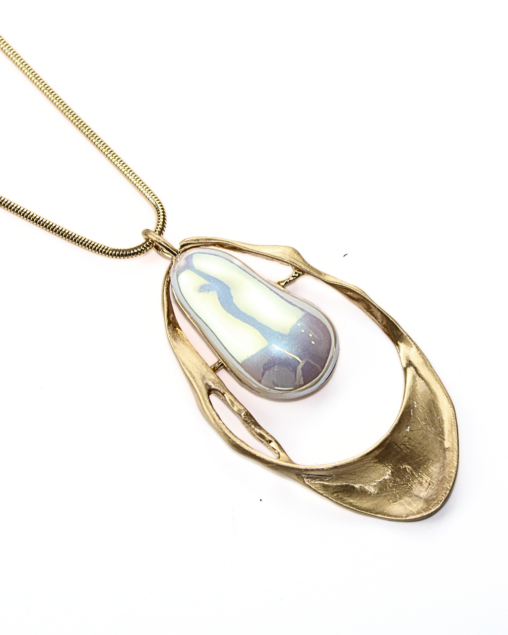 25032 Collar largo con perlas irregular