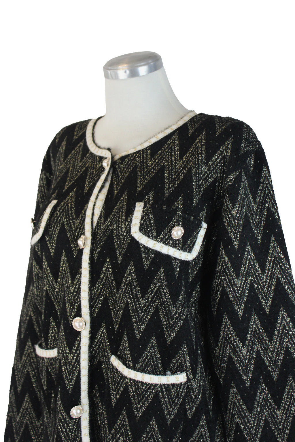 K2517 Sueter Afelpado con Botones Aperlados