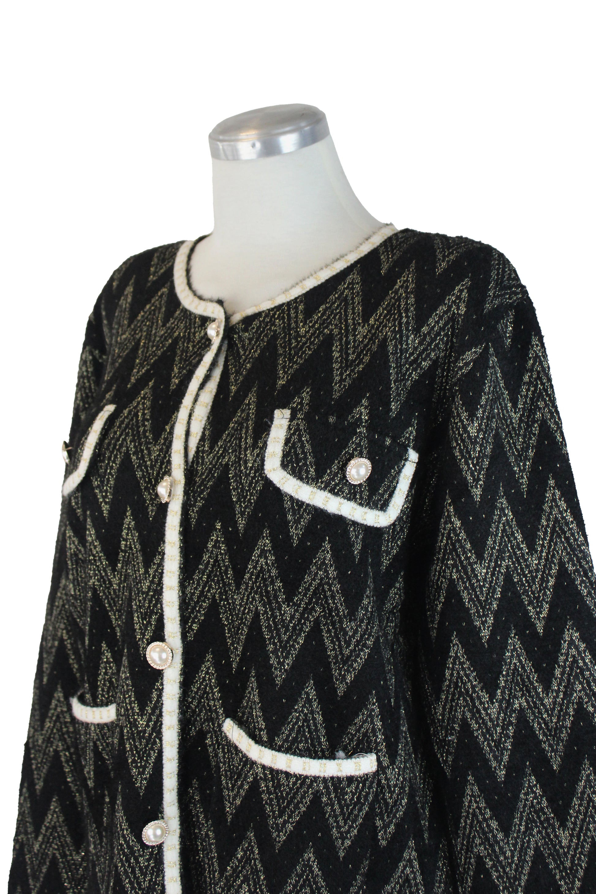 K2517 Sueter Afelpado con Botones Aperlados