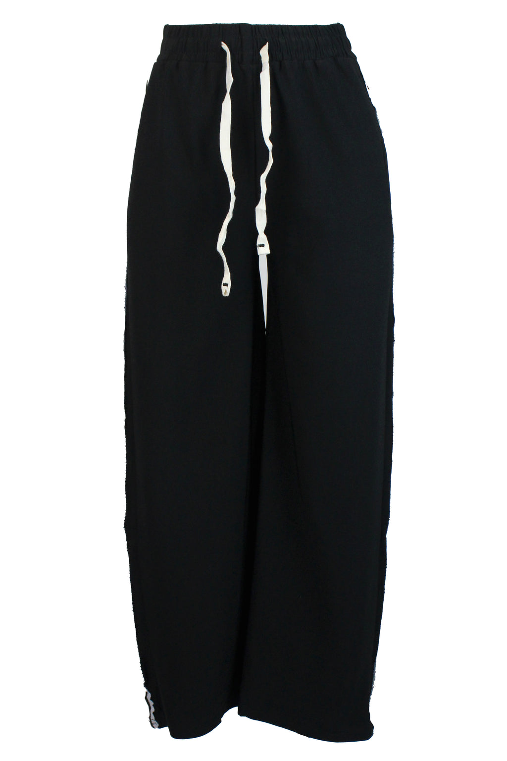 YC-32189 Pantalonera Lisa con Bordado y Rayas Laterales