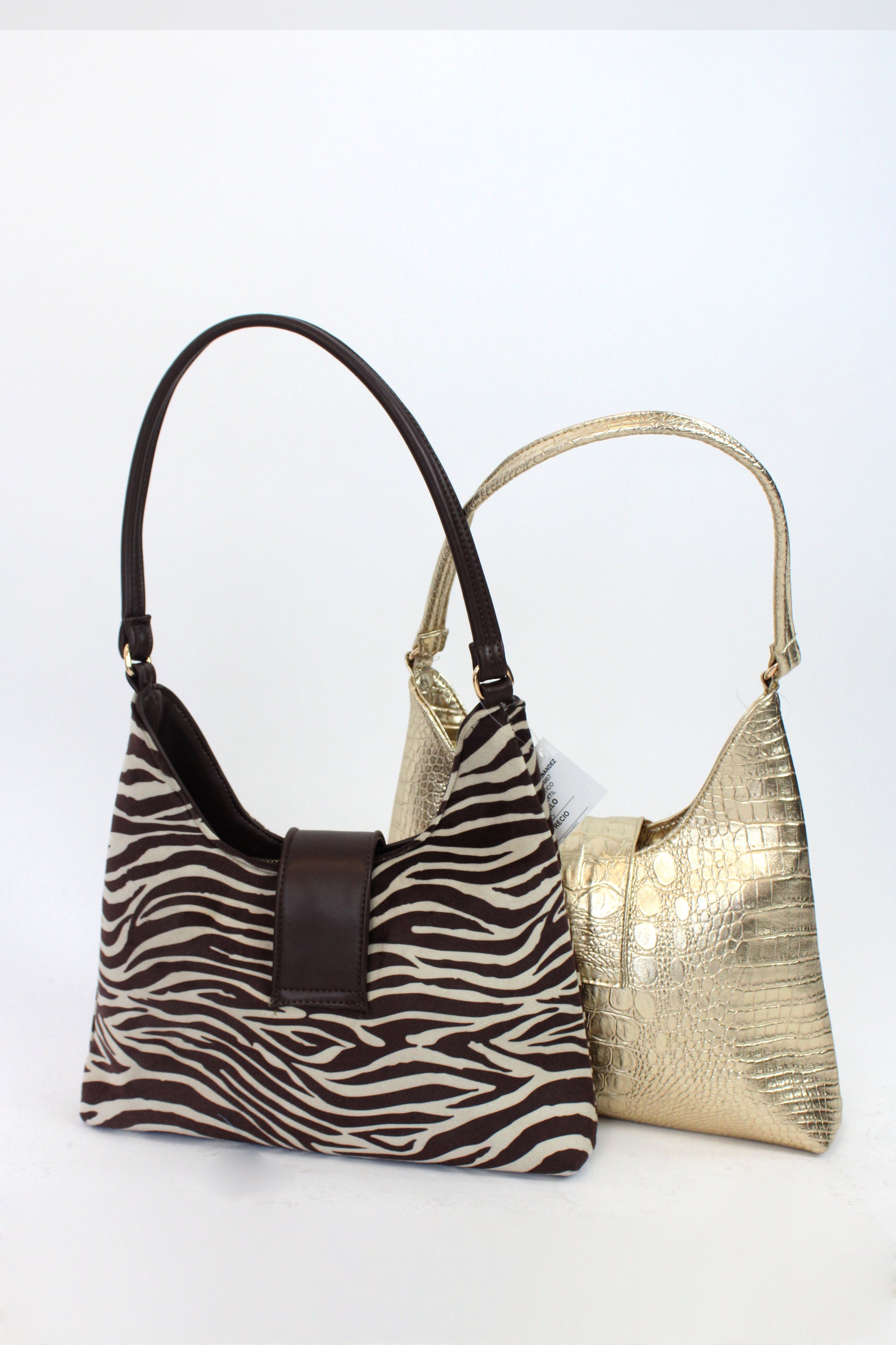 015 Bolsa Rigida Zebra Cafe Hebilla y Asas