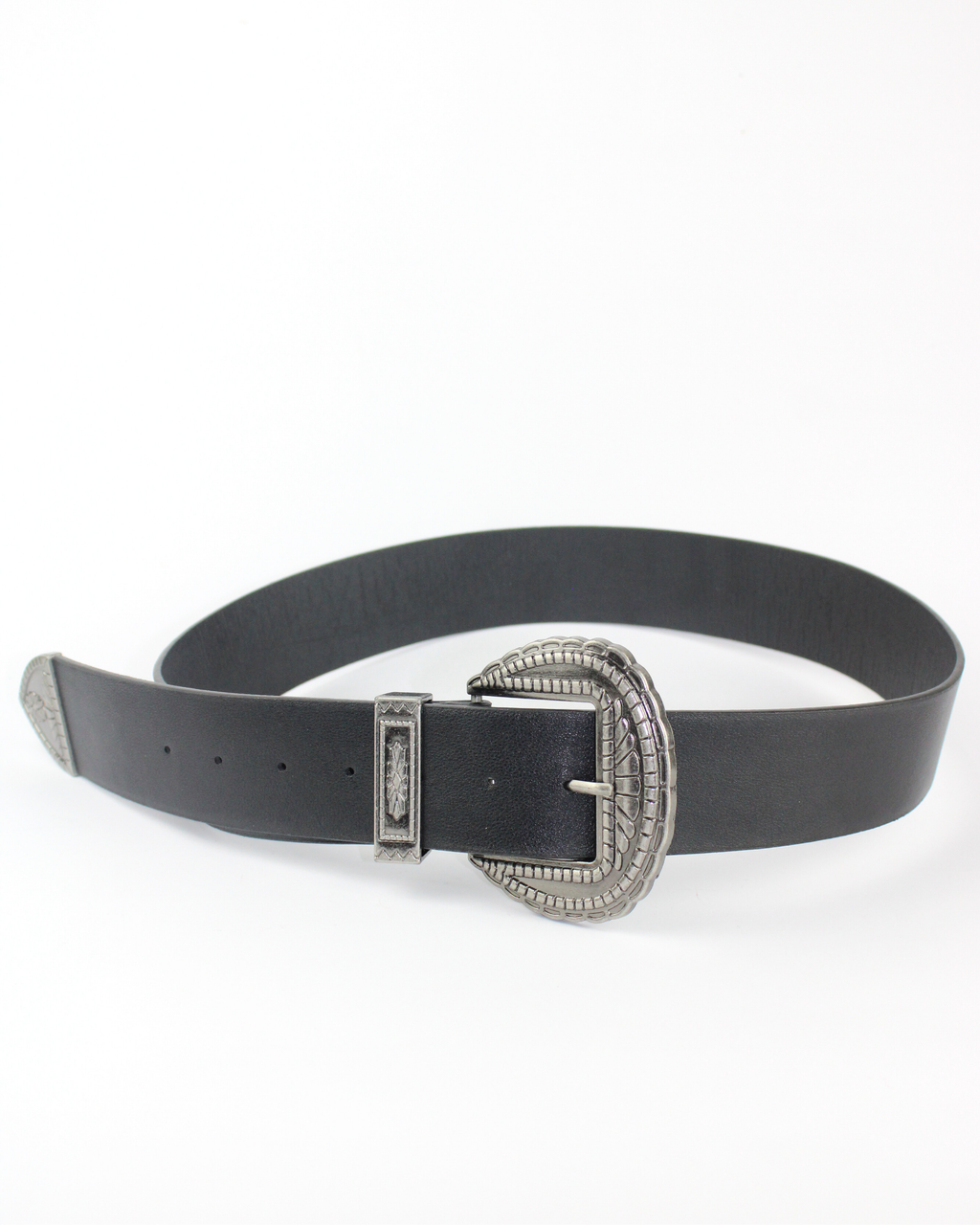 1406 Cinturón hebilla cuadrada grabada