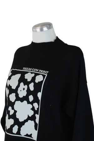 624 Suéter Manga Larga Estampado Texas Cow