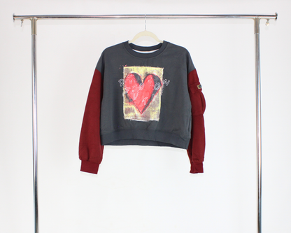 720# Sudadera Cuello Redondo Con Personalizado Corazon/Devotion