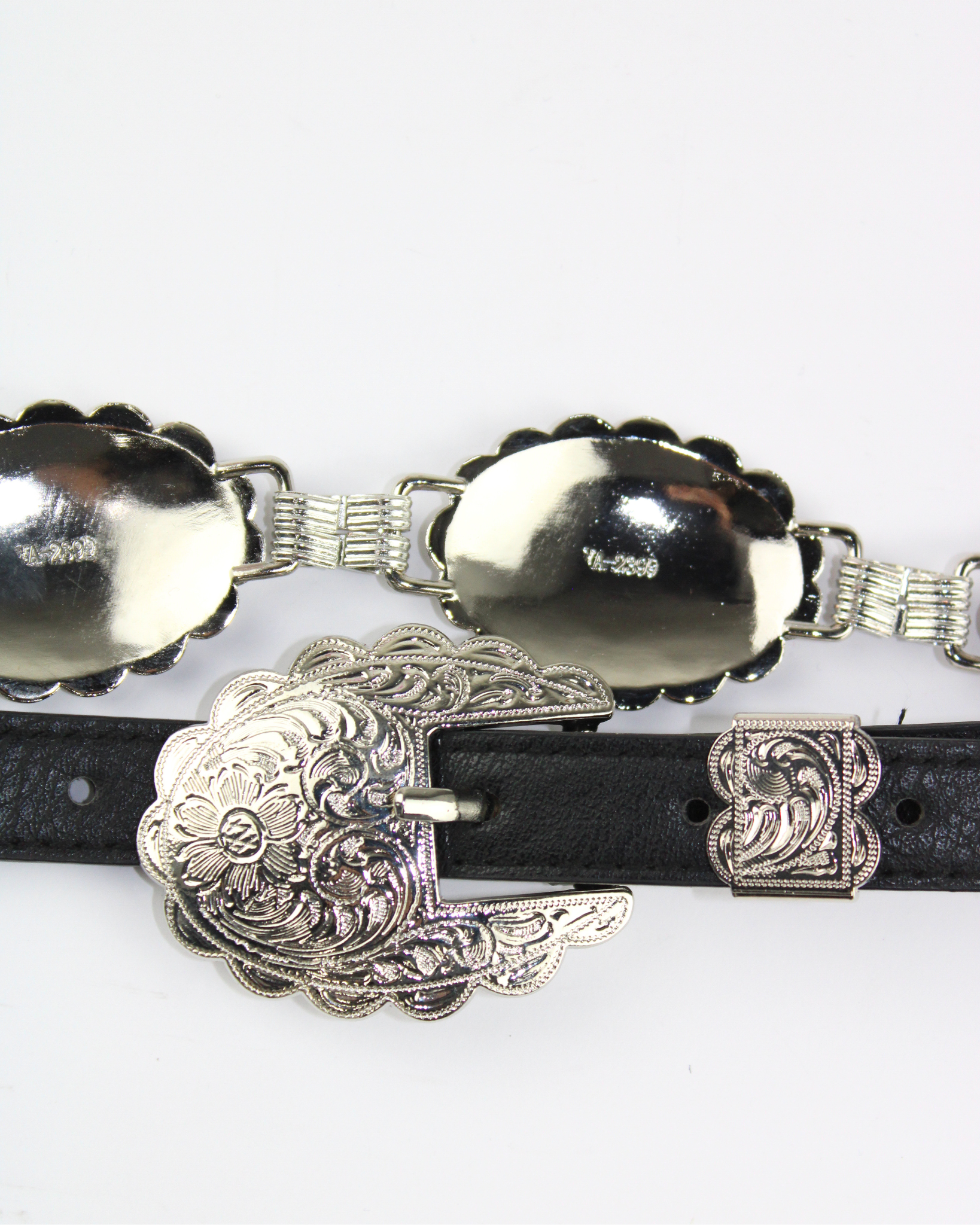 25012 Cinto 6 medallones hebilla flor