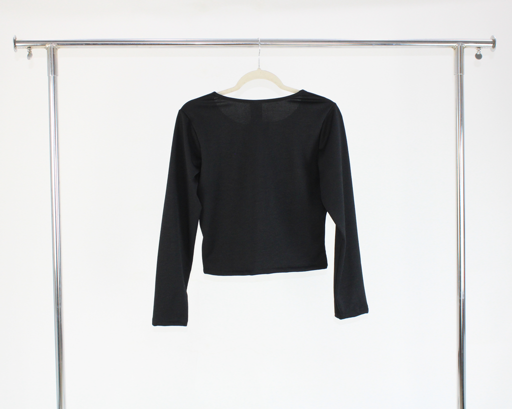 1169 Blusa Licra Rayada Manga Larga 3 Botones