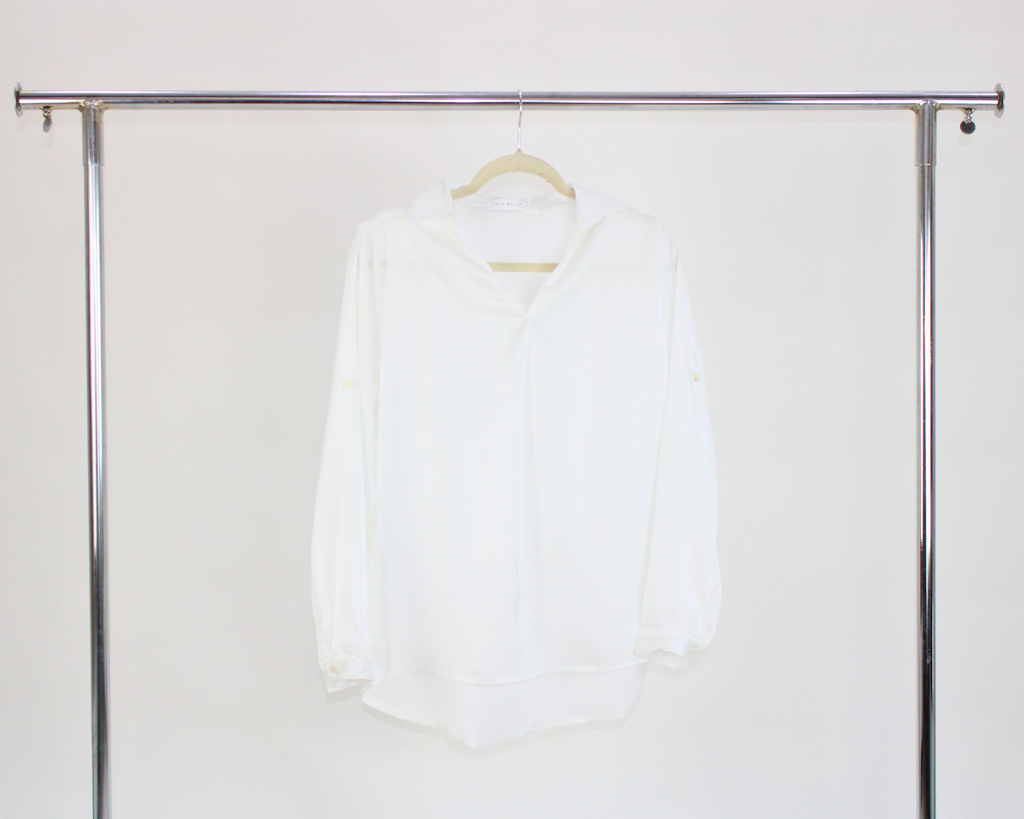 71782 Blusa Cuello camisero satin
