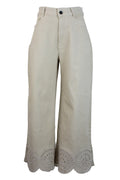 LM1100 Pantalón Pierna Ancha Bordado Inferior