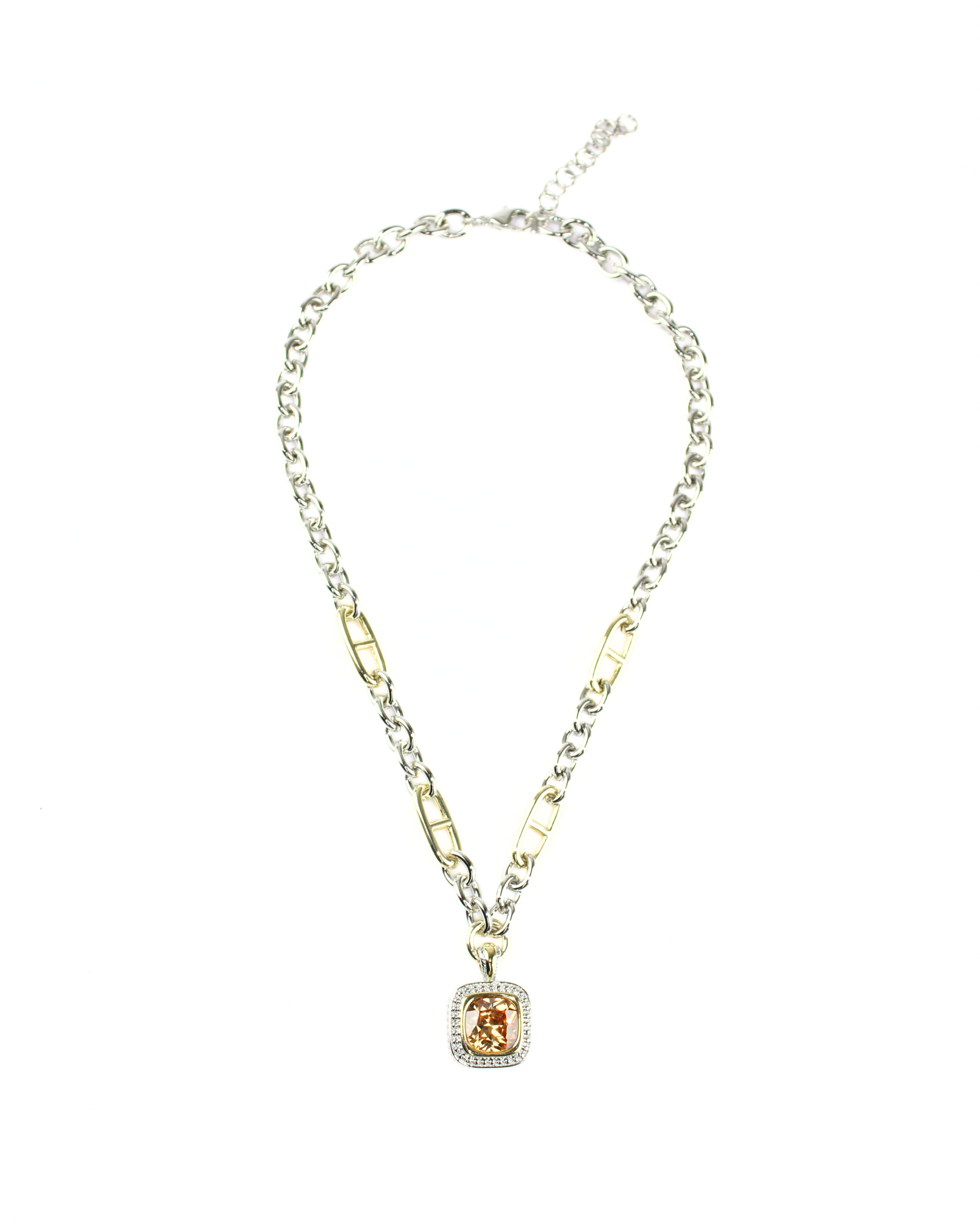 2603 Cadena con dije piedra cuadrada