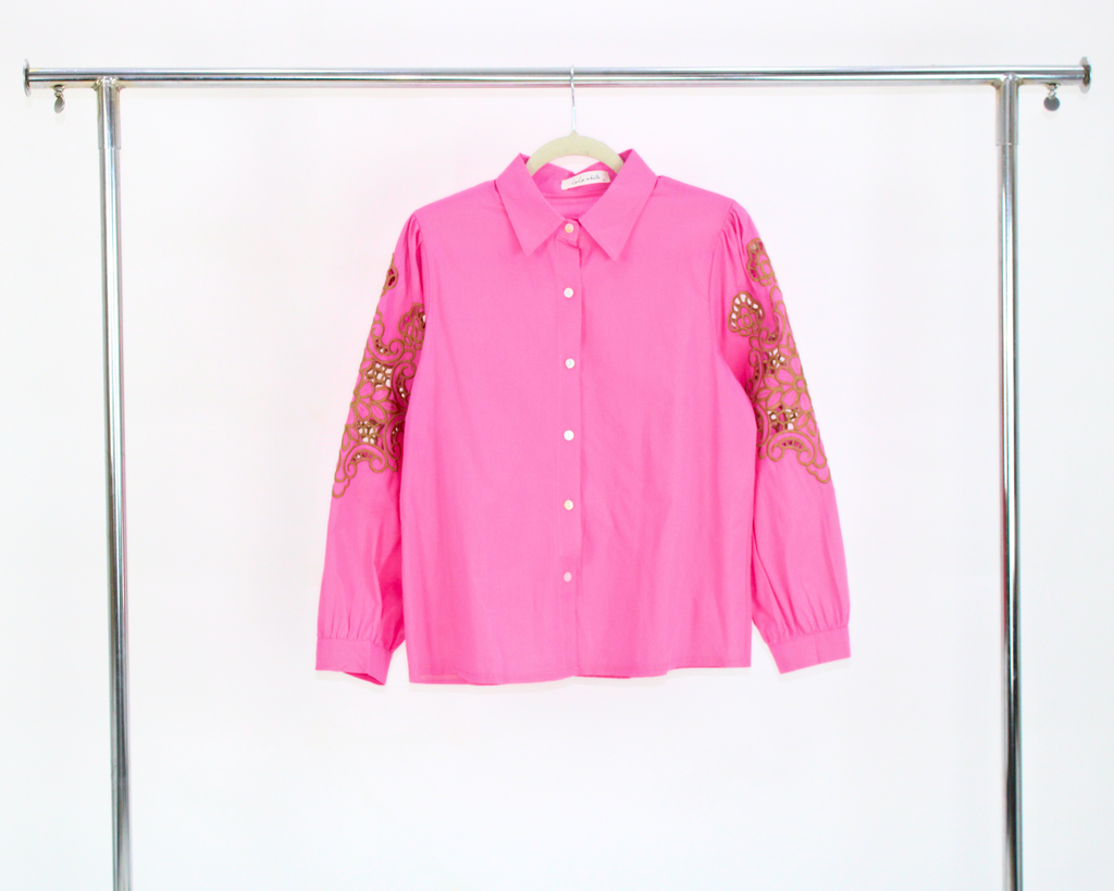 72269 Camisa tipo manta manga bordada