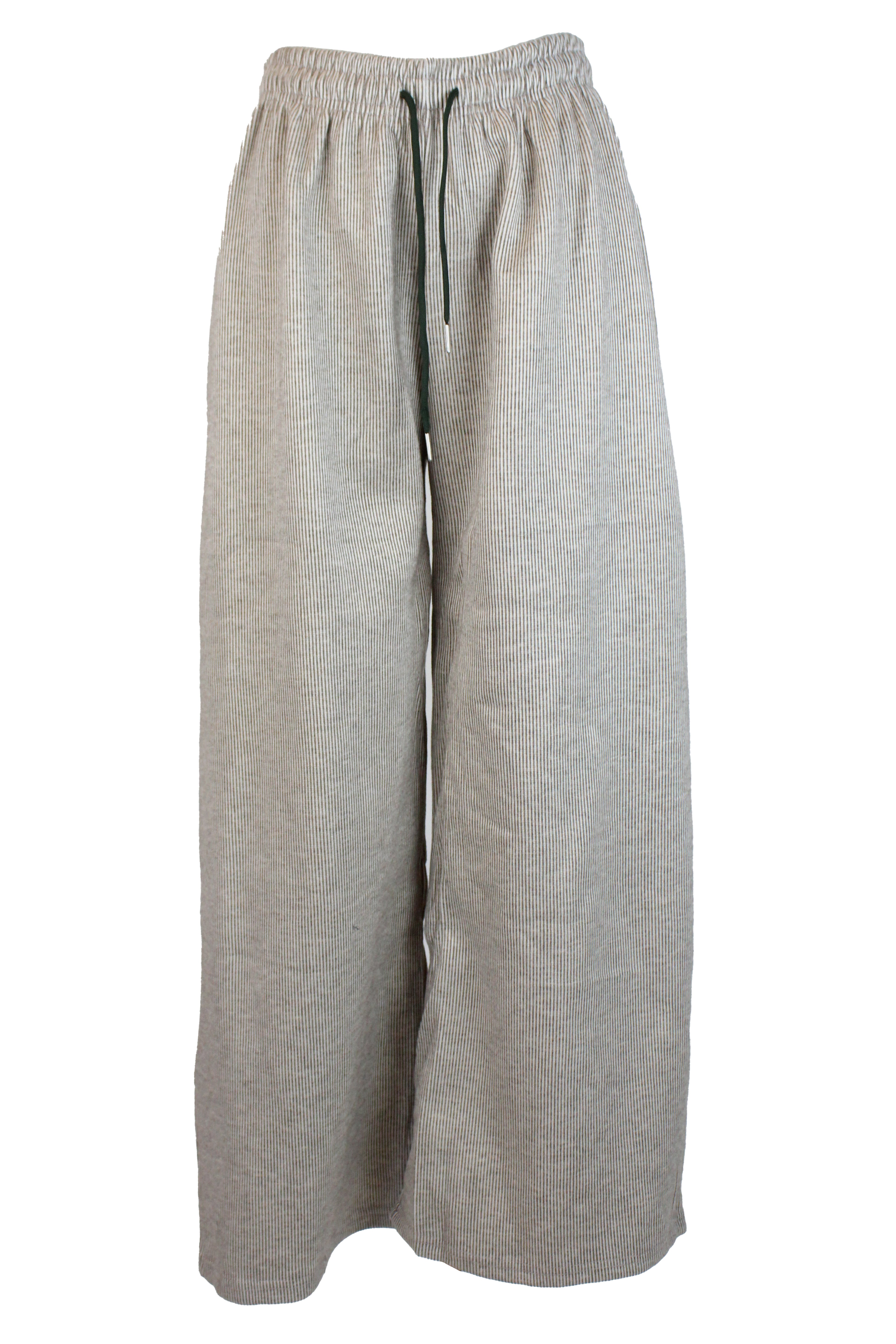 PLZT100 Pantalón Pierna Recta de Rayas con Elástico