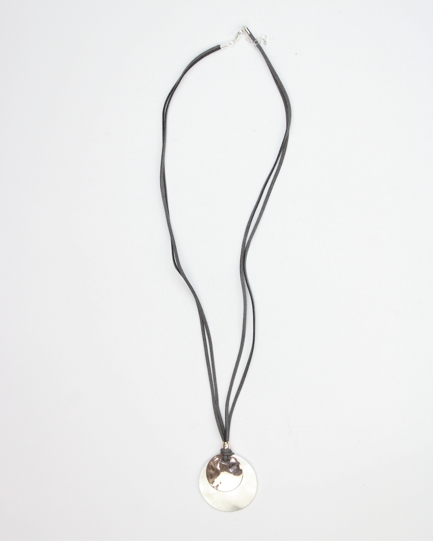 COL18 Collar De Hilo Aterciopelado Con Colgante De Dos Circulos