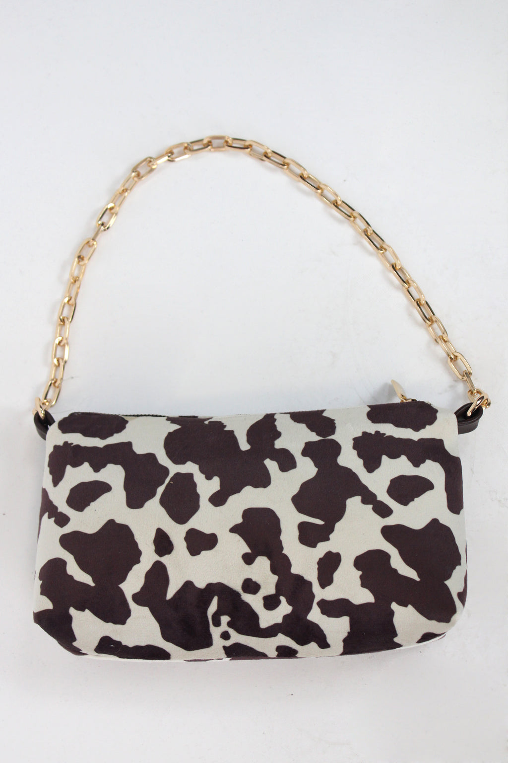 52565 Bolsa Mediana Estampado Vaca con Cadena