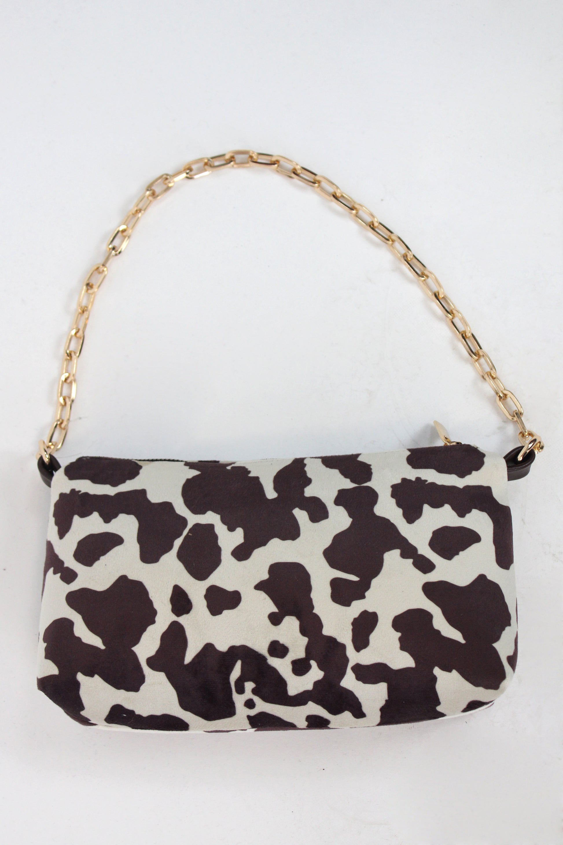 52565 Bolsa Mediana Estampado Vaca con Cadena