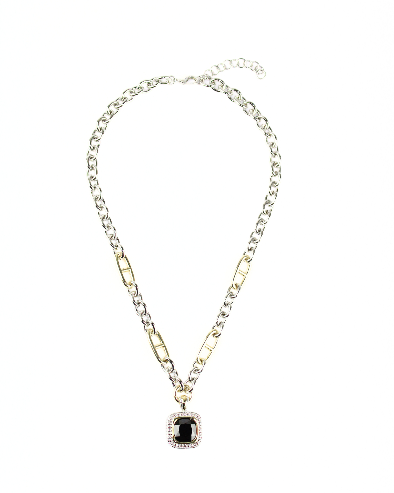 2603 Cadena con dije piedra cuadrada