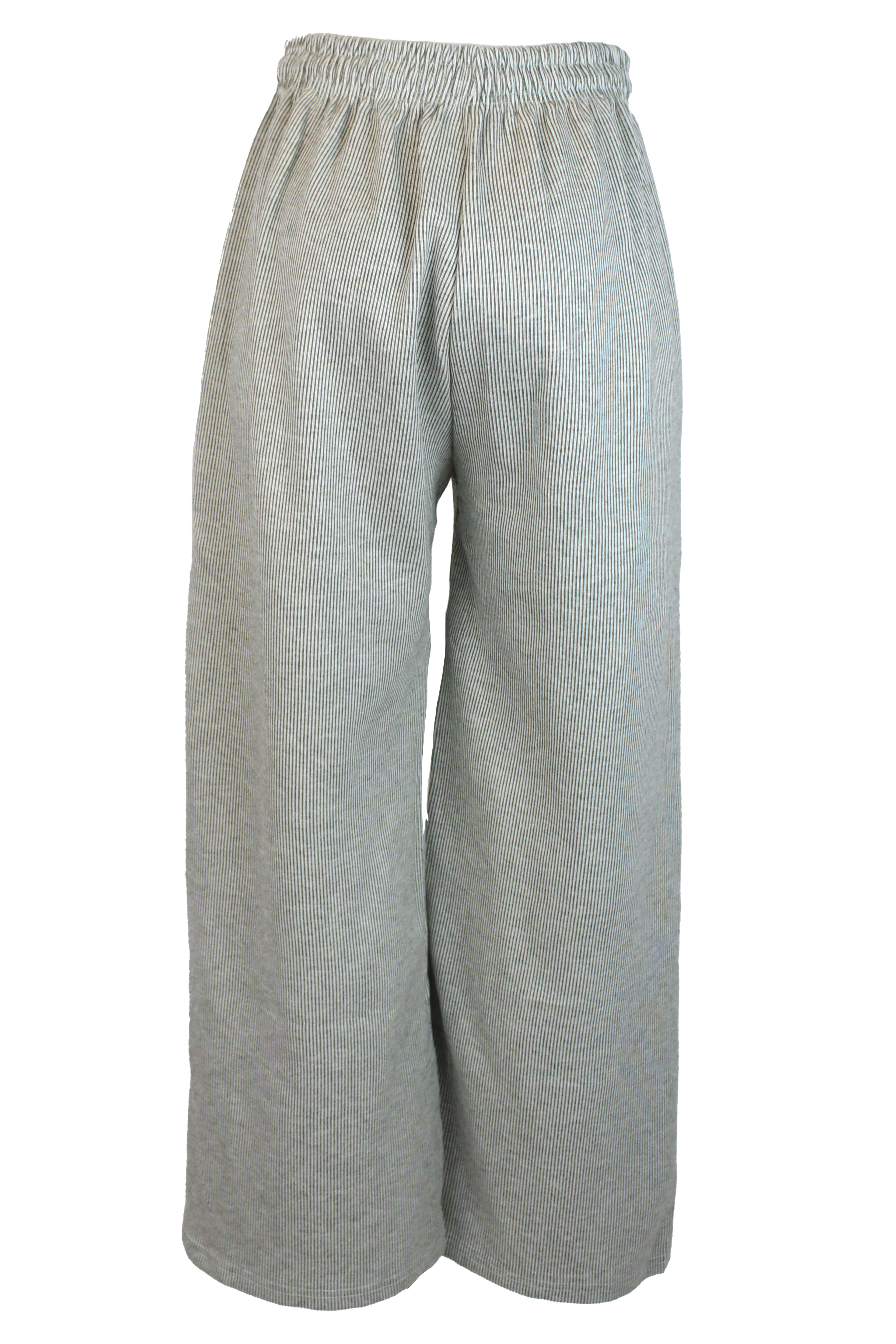 PLZT100 Pantalón Pierna Recta de Rayas con Elástico