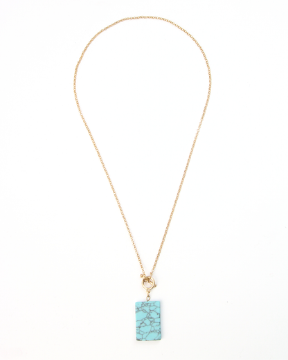 5750 Collar Doble Cadena y Piedra
