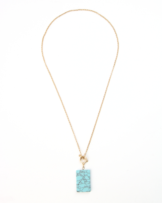 5750 Collar Doble Cadena y Piedra