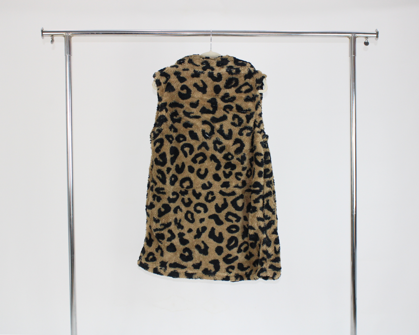 CF24135 Chaleco Largo Peluche Animal Print